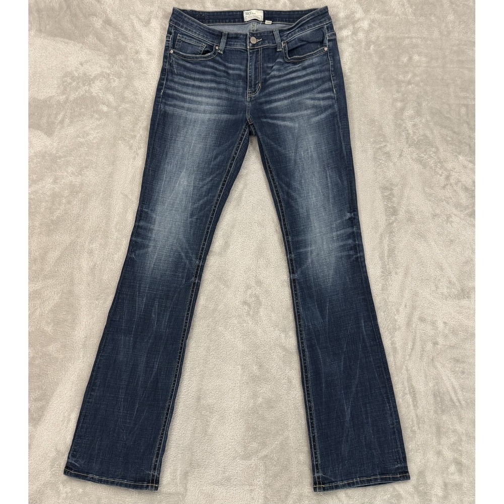 BKE Jeans Womens 30XXL Payton Bootcut Dark Blue Universal Fit Cowgirl Whiskered